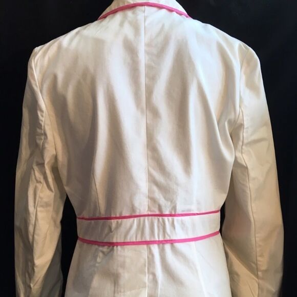 Lilly Pulitzer White & Pink Long Sleeve Janice Jacket Blazer New Size 6 - Picture 6 of 10